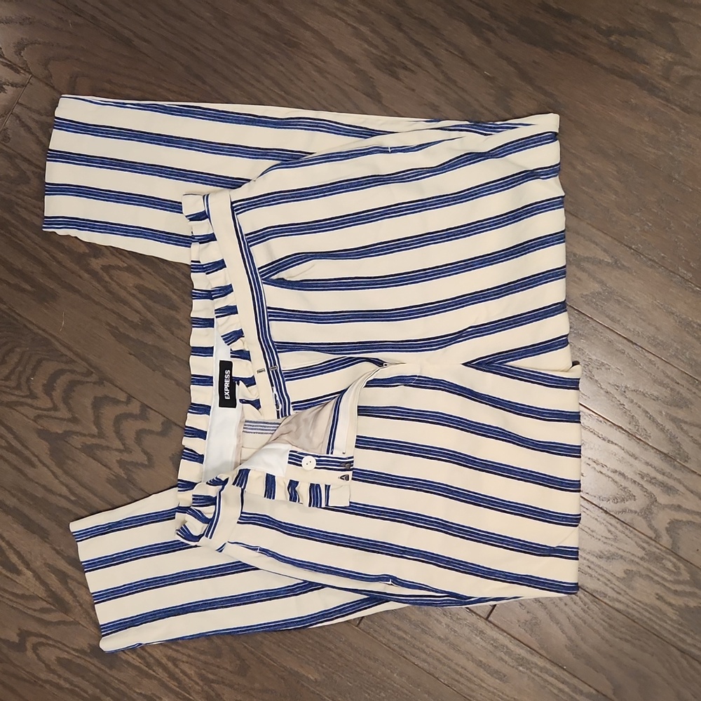 Express Stripe Ruffle High Rise Pants Size 12R